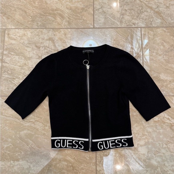 GUESS Logo Tape Zipped Crop Women’s Top. New with Tags - Picture 8 of 10